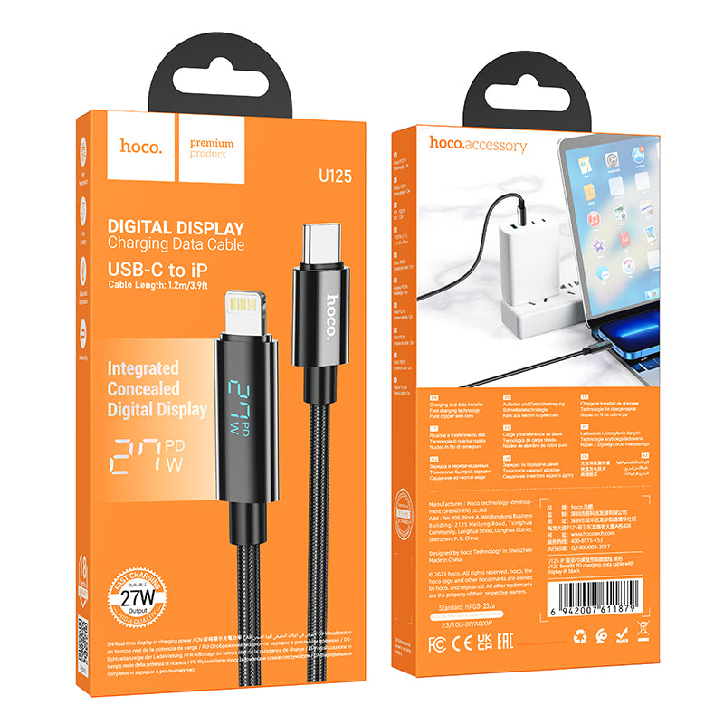 U125 Benefit PD Charging Data Cable with Digital Display iP - hocotech