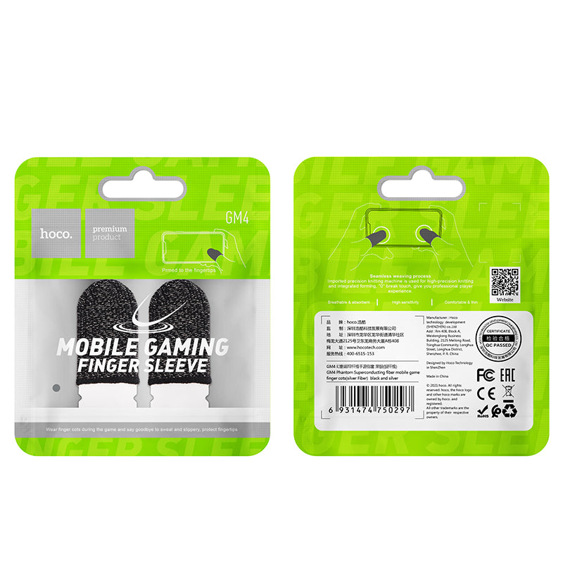 GM4 Phantom Super Conducting Silver Fiber Screen Finger Sleeves For Mobile Gaming - hocotech