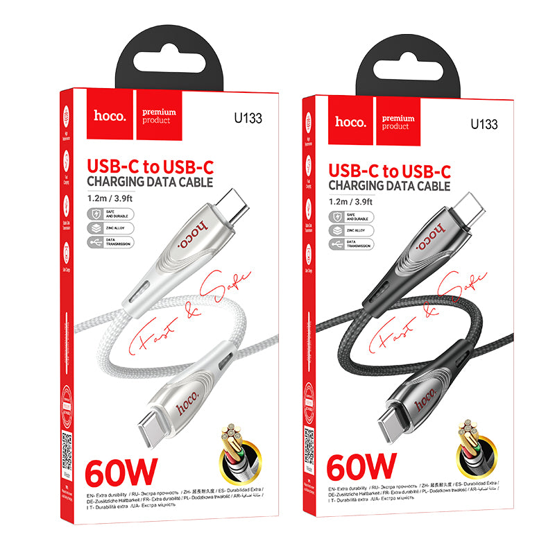U133 Monte 60W Fast Charging Data Cable Type-C to Type-C - hocotech