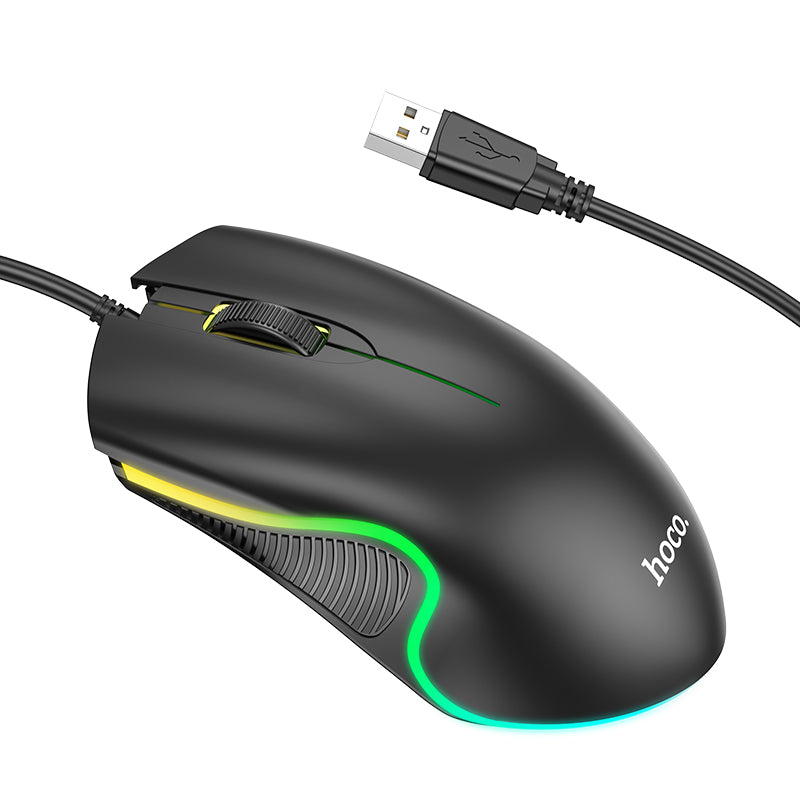 GM19 Enjoy Gaming Luminous LED Wired Mouse (Black Color) - hocotech