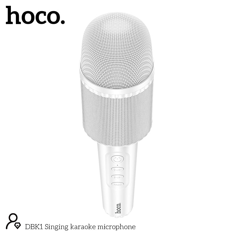 HOCO DBK1 Singing Karaoke Microphone White Color - hocotech