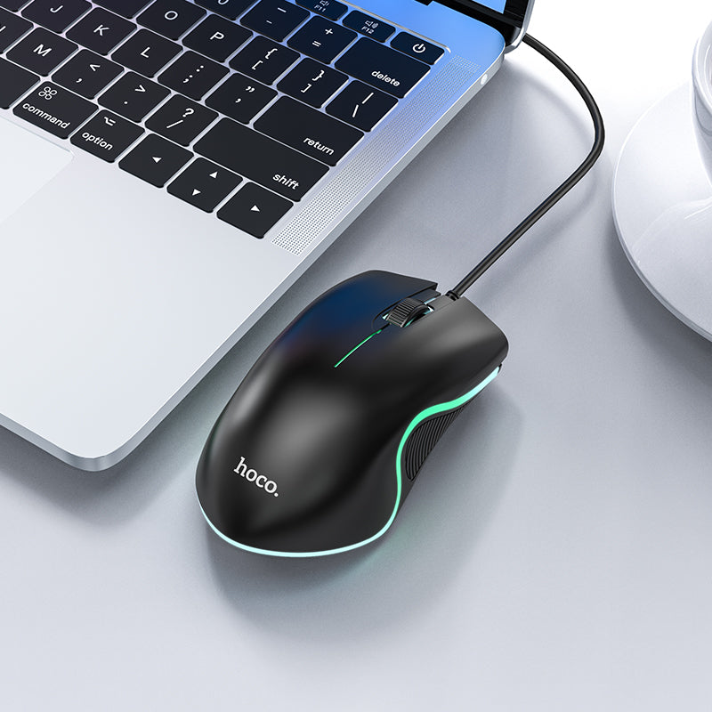 GM19 Enjoy Gaming Luminous LED Wired Mouse (Black Color) - hocotech