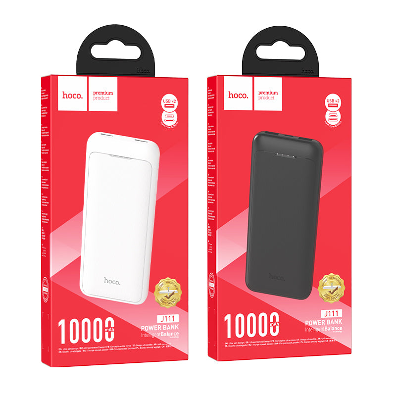 J111 Smart Charge Power Bank 10000mAh (Black, White Color) - hocotech
