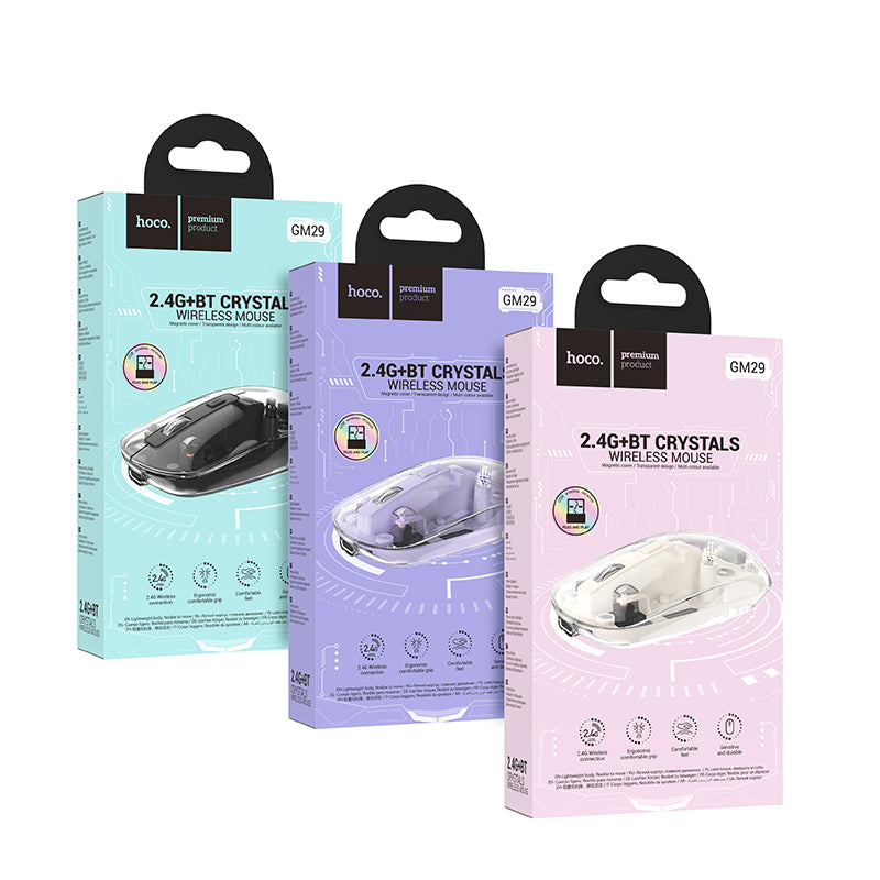 GM29 Mysterious Dual-mode Silent Wireless Mouse (Black, White, Purple Color) - hocotech
