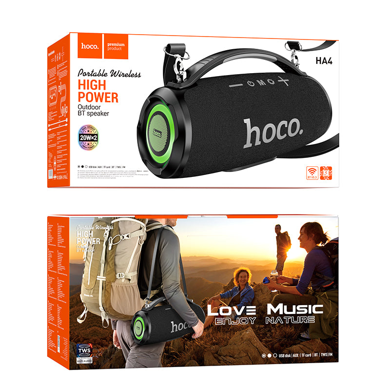 HA4 Powerfull Outdoor Bluetooth Speaker (Black & Camouflage Green Color) - hocotech