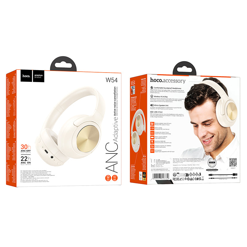 W54 Young ANC Adaptive BT headphones 30 hours Music Time - hocotech