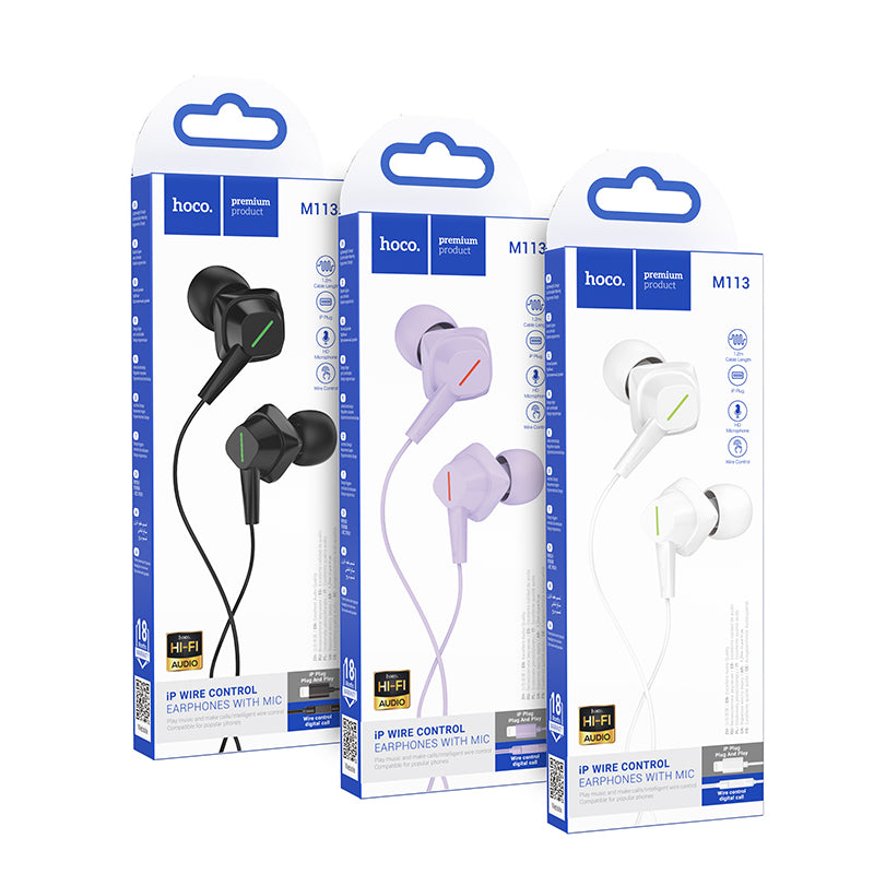M113 Clear Universal Digital Earphones with Microphone iP - hocotech