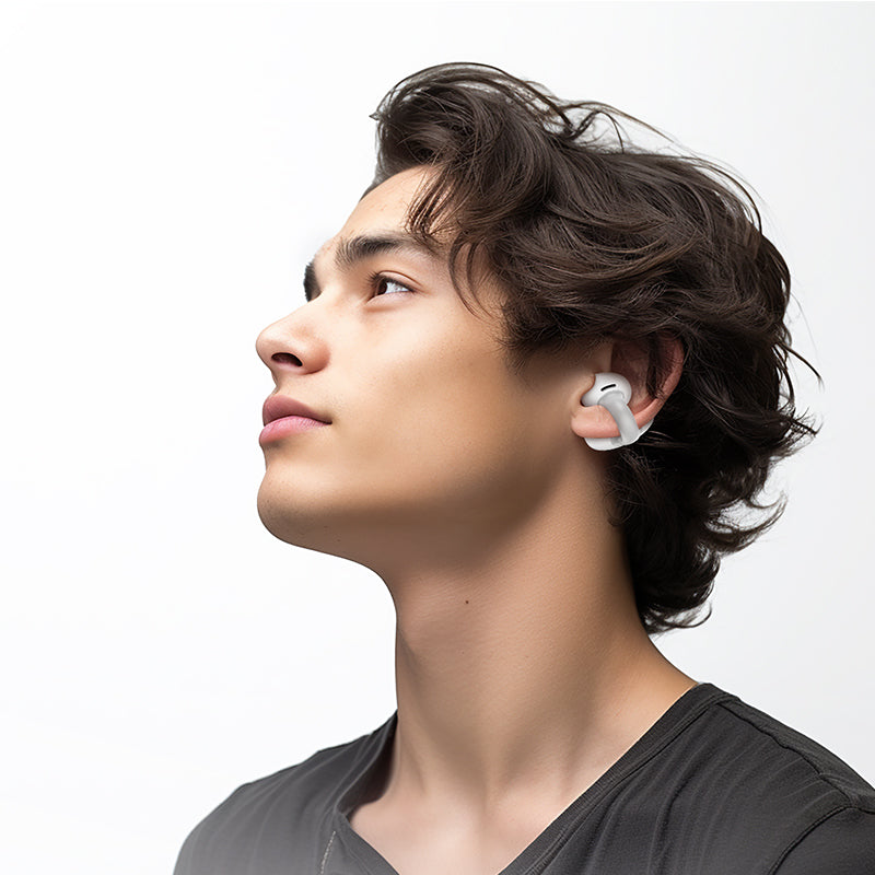 EW57 Auspicious Clip-on True Wireless Bluetooth Headset (Black,White Color) - hocotech