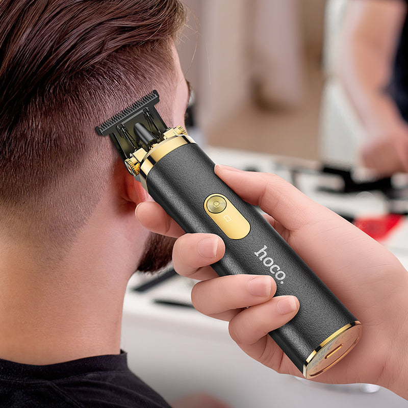 HP22 Retro Design Engraving Electric Hair Clipper Black & Gold Color - hocotech