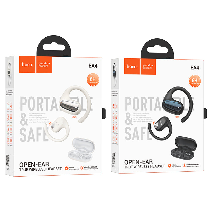 EA4 Cloud Open True Wireless BT Headset (Black, Milky White Color) - hocotech