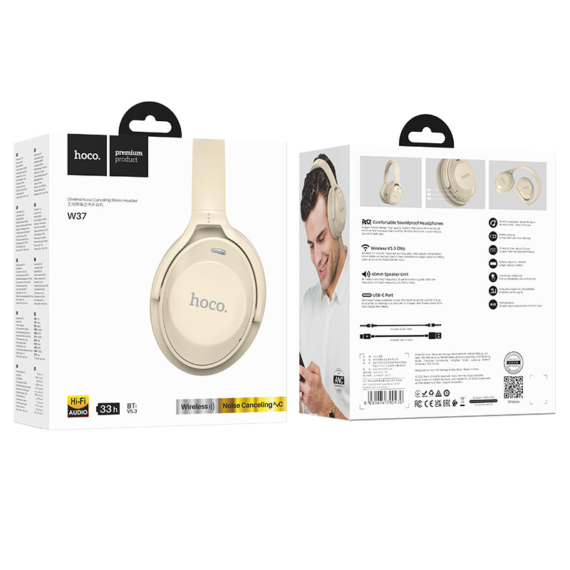 W37 Sound Active Noise Reduction BT headset - hocotech