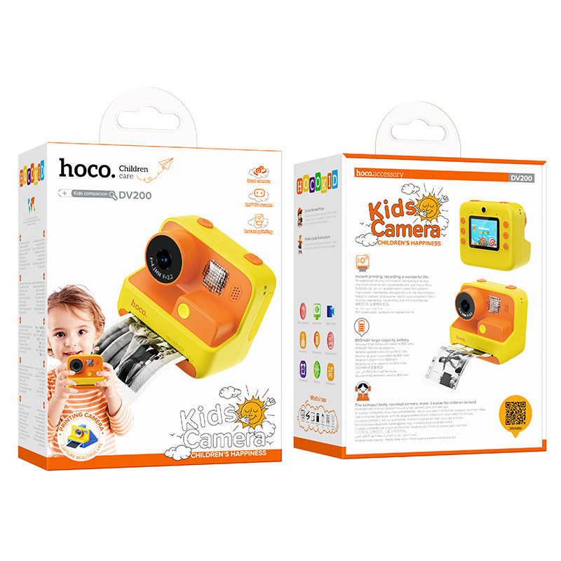 DV200 Dual Lens Children Printing Camera (Pink, Orange Color) - hocotech