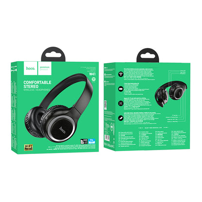 W41 Comfortable Stereo Wireless Headphones Black Color - hocotech