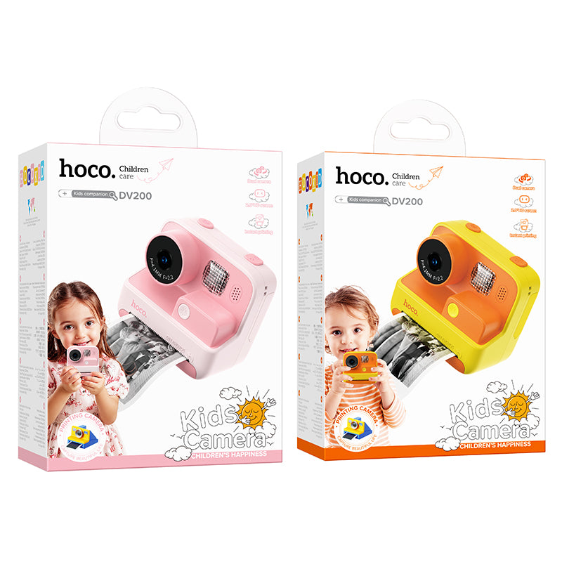 DV200 Dual Lens Children Printing Camera (Pink, Orange Color) - hocotech