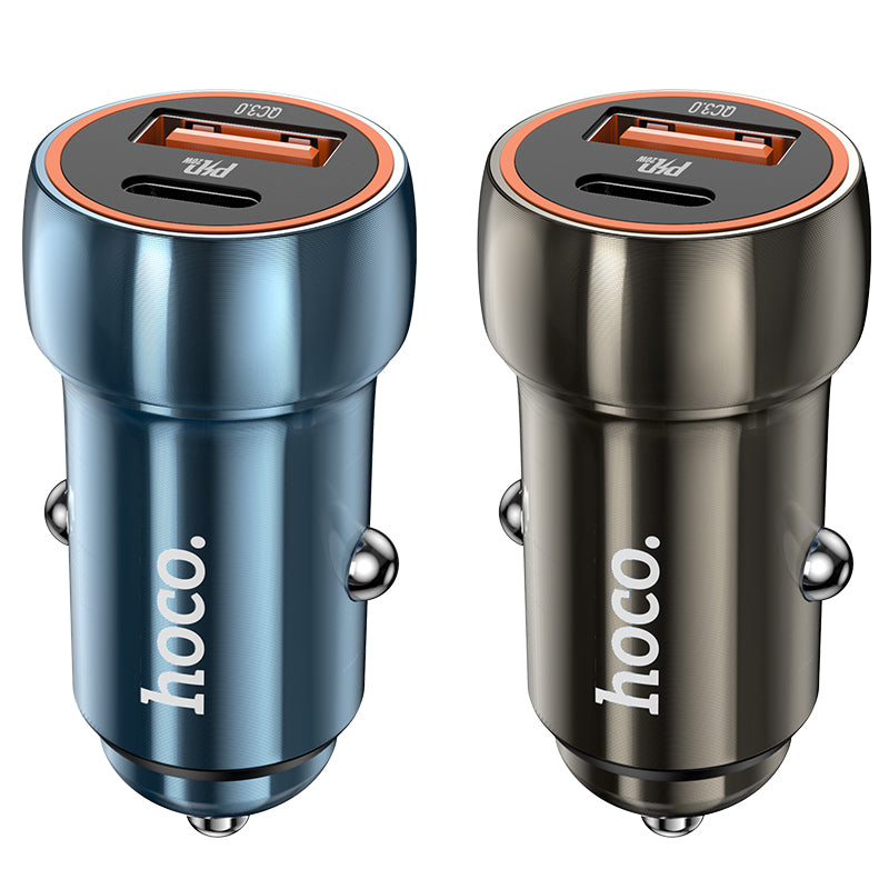 Z46A Blue Whale PD20W+QC3.0 Сar Сharger Metal Gray - hocotech