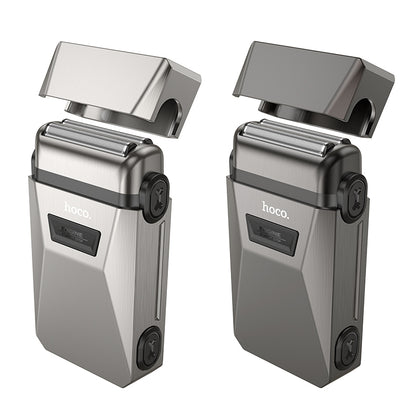 HP31 Zinc Alloy Waterproof Double-Razor Shaver (Silver, Metal Gray Color) - hocotech