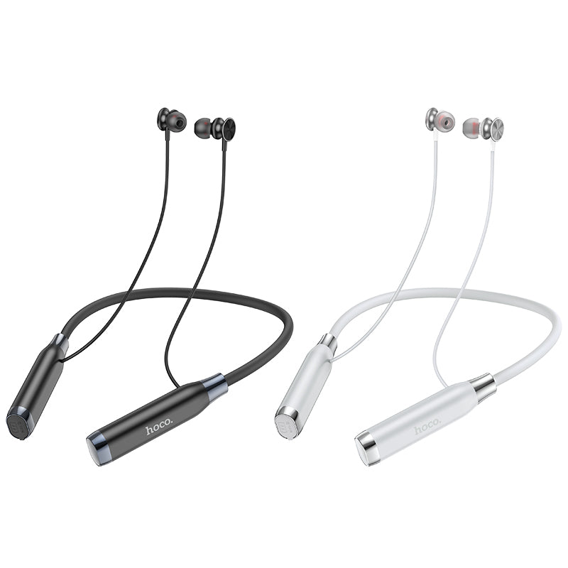 ES62 Pretty Neck-hang Bluetooth Earphones (Black, Silver Color) - hocotech
