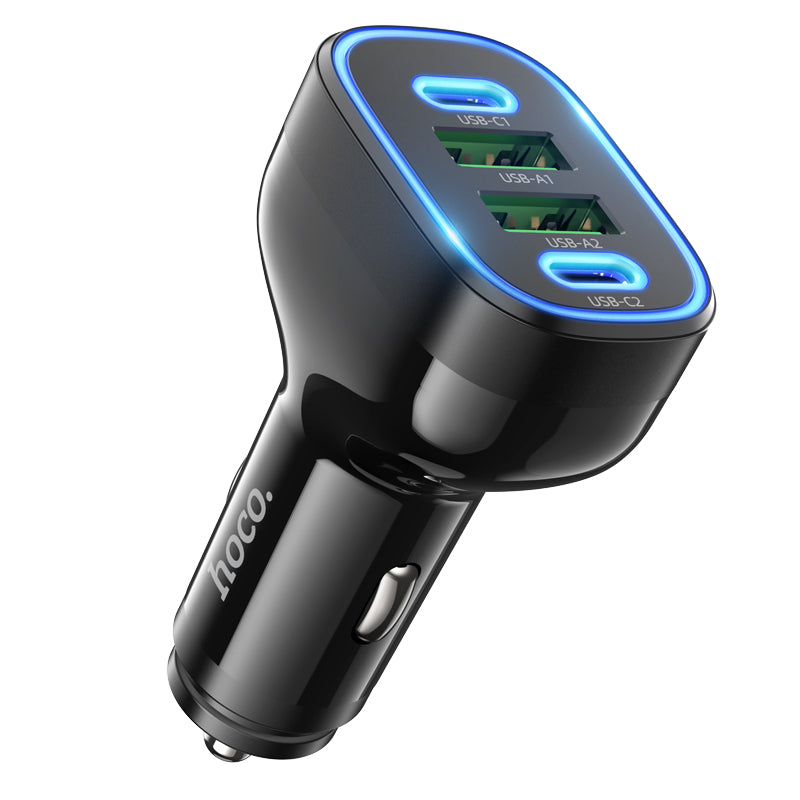 NZ11 Guide PD72W Four Ports (2C2A) Car Charger Black Color - hocotech