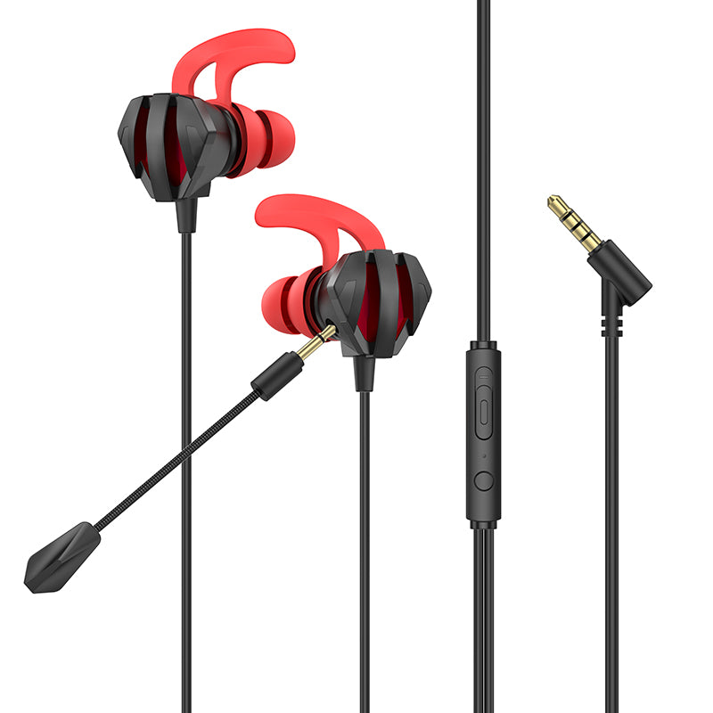 M105 Sharp Wire Control Gaming Earphones with Microphone Black Color - hocotech
