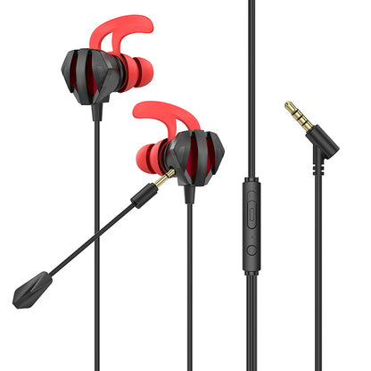 M105 Sharp Wire Control Gaming Earphones with Microphone Black Color - hocotech
