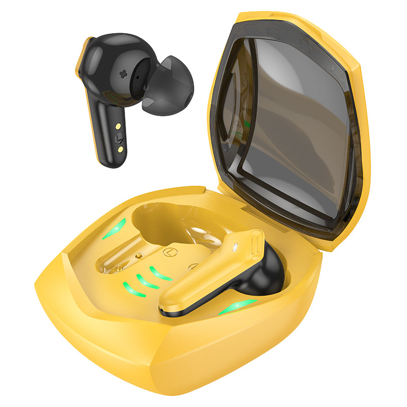 EW28 Magic True Wireless Bluetooth Gaming Headset (Black, Yellow Color) - hocotech