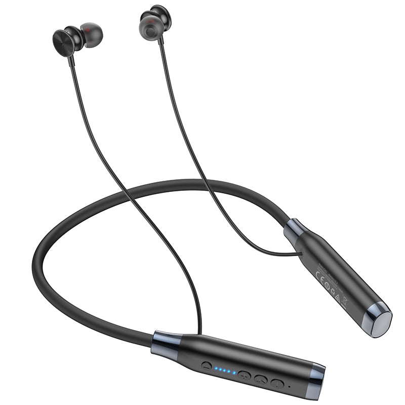 ES62 Pretty Neck-hang Bluetooth Earphones (Black, Silver Color) - hocotech