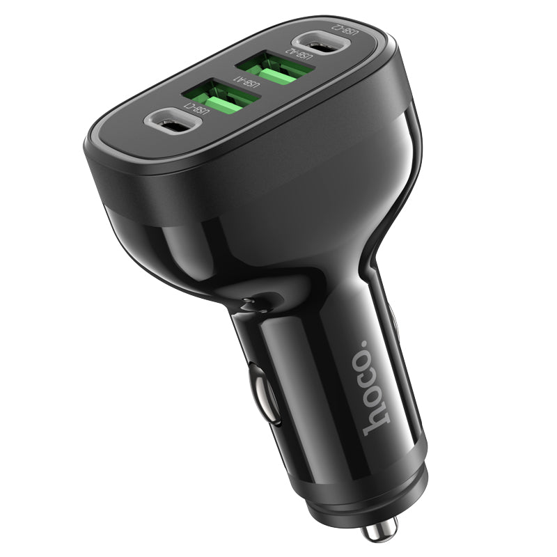 NZ11 Guide PD72W Four Ports (2C2A) Car Charger Black Color - hocotech