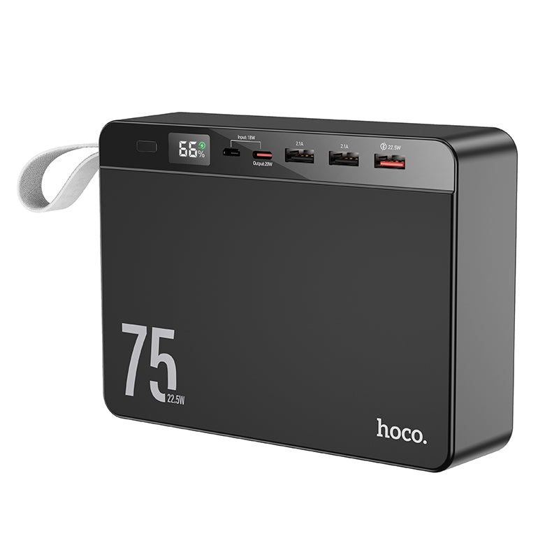 J94 Overlord Large Capacity 22.5W Fully Compatible Power Bank 75000mAh Black Color - hocotech