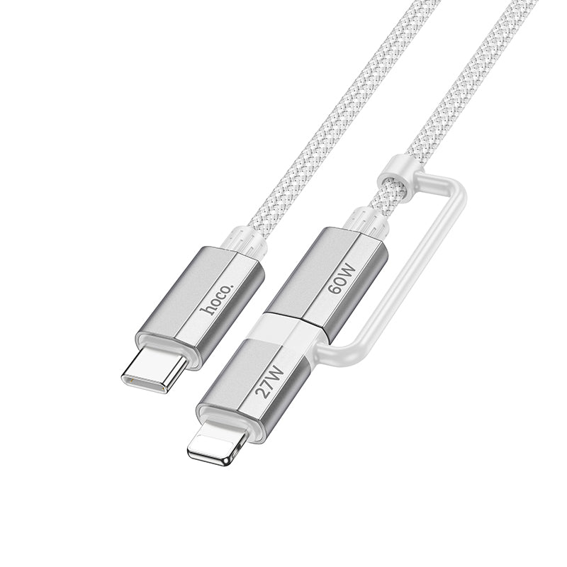 U134 Primero 2-in-1 Fast Charging Braided Data Cable Type-C to Type-CiP (L=1.2M) - hocotech