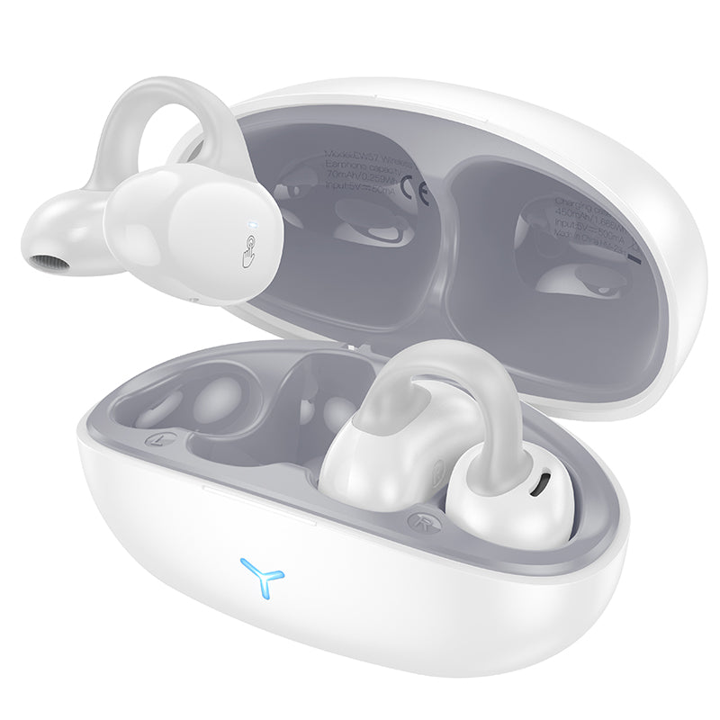 EW57 Auspicious Clip-on True Wireless Bluetooth Headset (Black,White Color) - hocotech