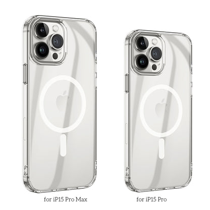 Magnetic Smart Phone Case Anti-Fall for iPhone 15 Pro Transparent - hocotech