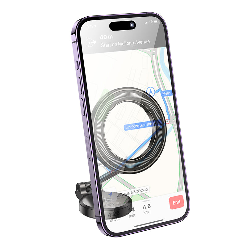 H51 Advantage Metal Ring Magnetic Car Phone Holder Dashboard Metal Gray Color - hocotech