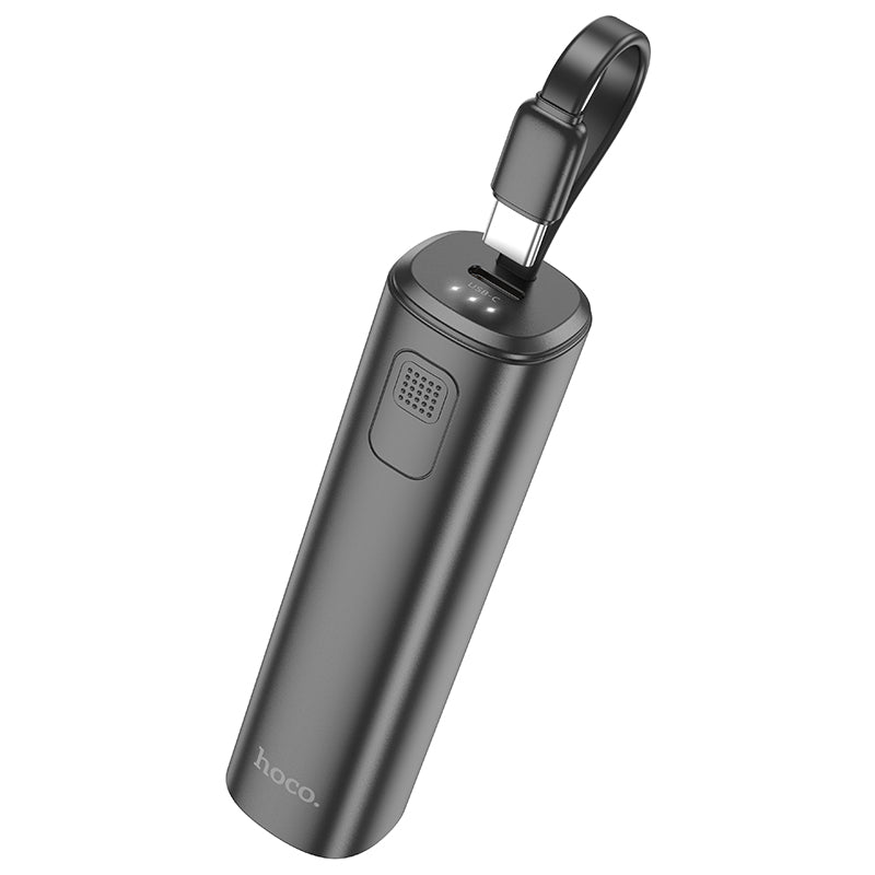 J113 Energy Bar Wired Power Bank Type-C 5000mAh (Black, White Color) - hocotech