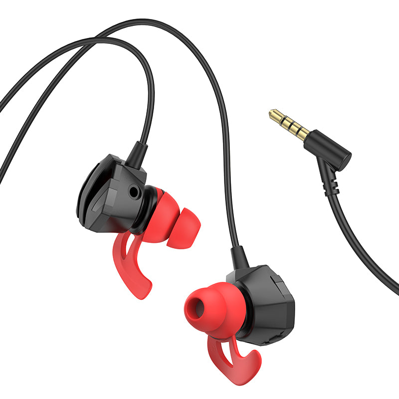 M105 Sharp Wire Control Gaming Earphones with Microphone Black Color - hocotech