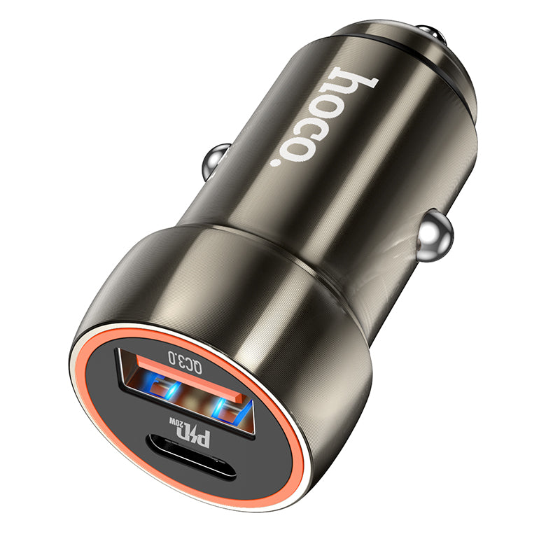 Z46A Blue Whale PD20W+QC3.0 Сar Сharger Metal Gray - hocotech