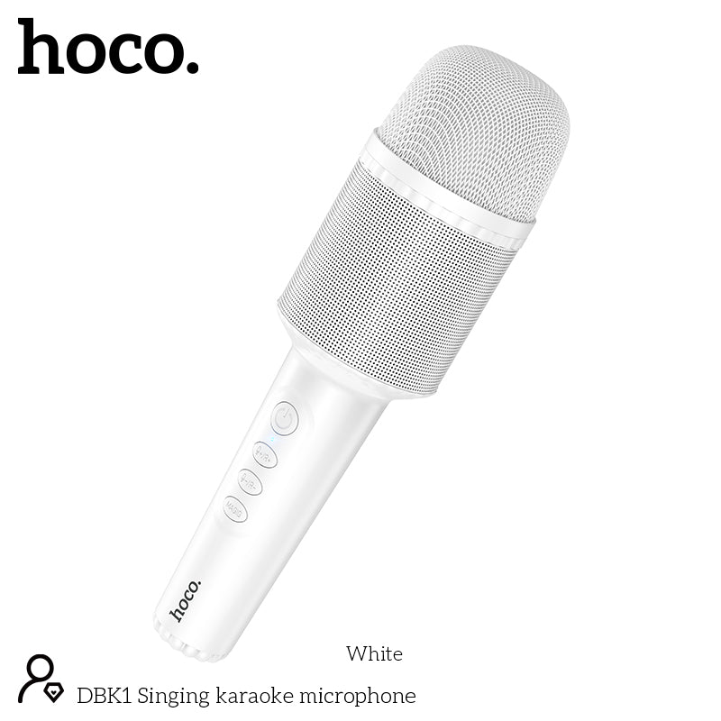 HOCO DBK1 Singing Karaoke Microphone White Color - hocotech