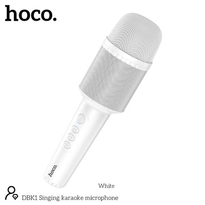 HOCO DBK1 Singing Karaoke Microphone White Color - hocotech