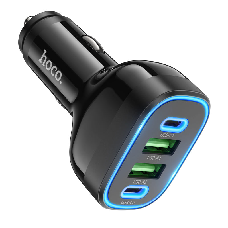NZ11 Guide PD72W Four Ports (2C2A) Car Charger Black Color - hocotech