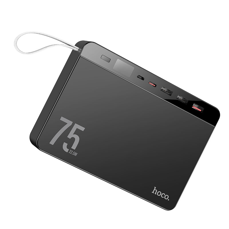 J94 Overlord Large Capacity 22.5W Fully Compatible Power Bank 75000mAh Black Color - hocotech