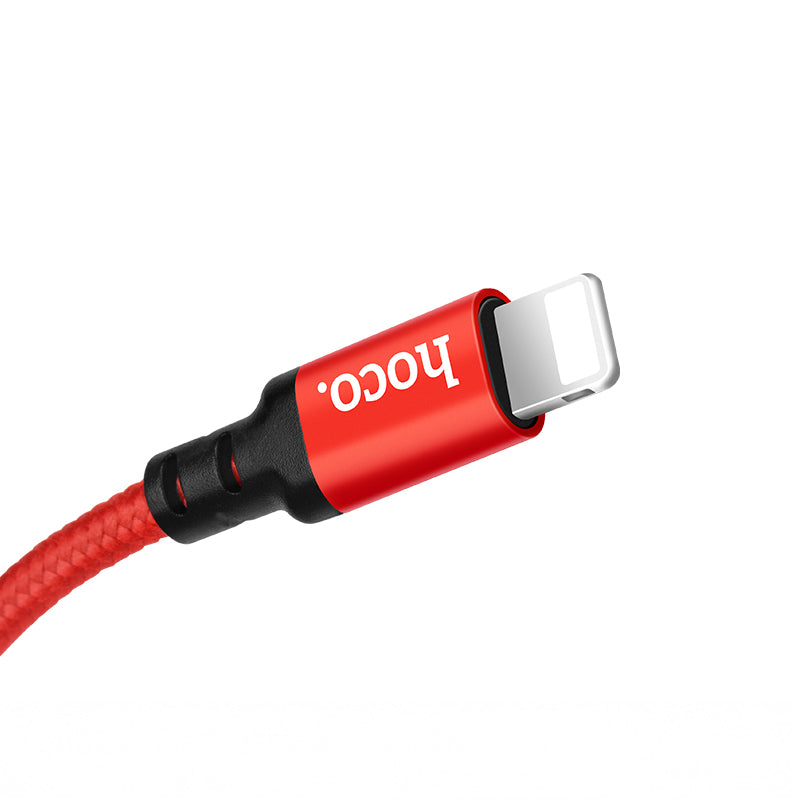 X14 Times Speed iP Charging Cable (L=2M) Black, Red Color - hocotech
