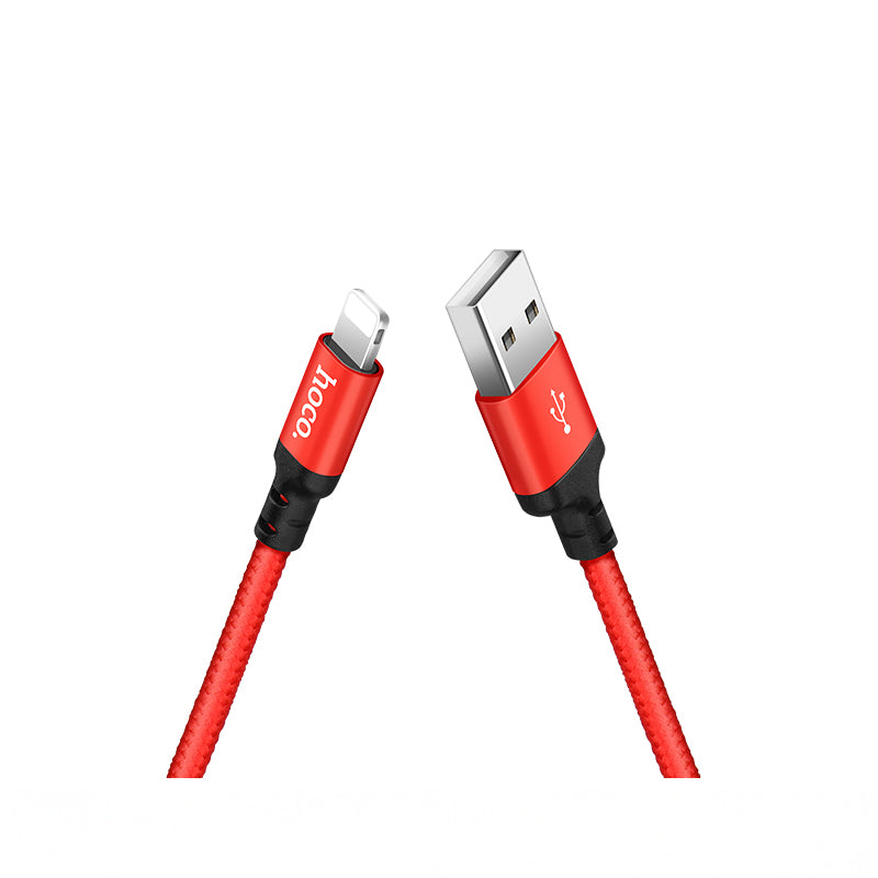X14 Times Speed iP Charging Cable (L=2M) Black, Red Color - hocotech