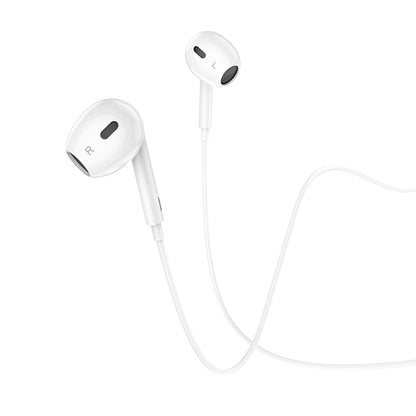 M1 Max Wired Crystal Earphones for iP with Microphone White Color - hocotech