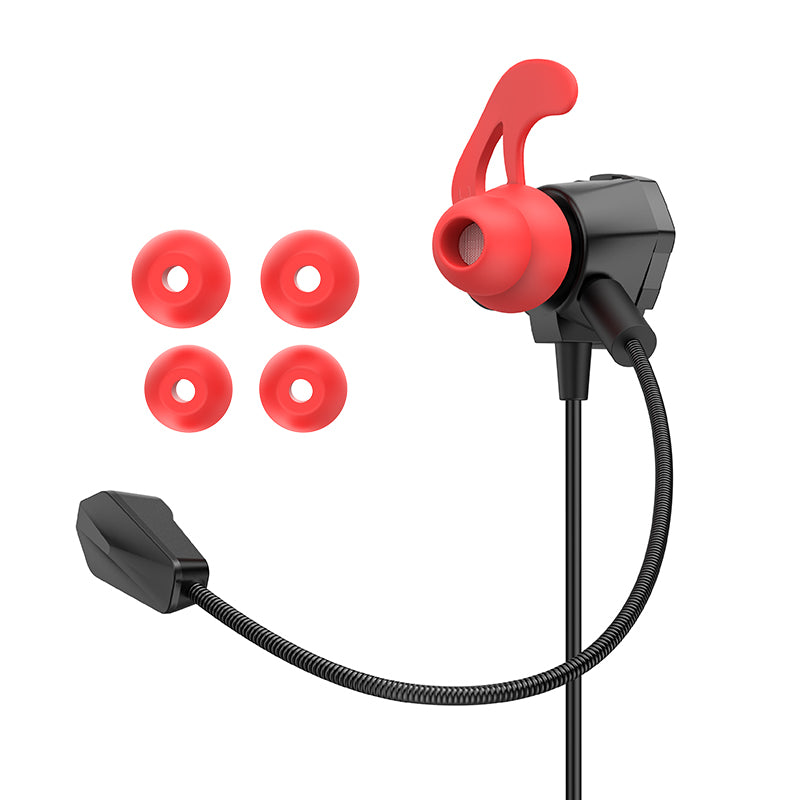 M105 Sharp Wire Control Gaming Earphones with Microphone Black Color - hocotech