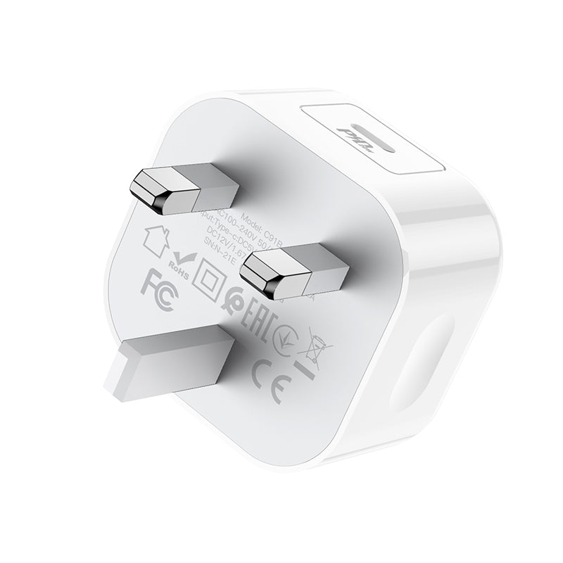 C91B Founder Single Port PD20W Charger (UK) - hocotech