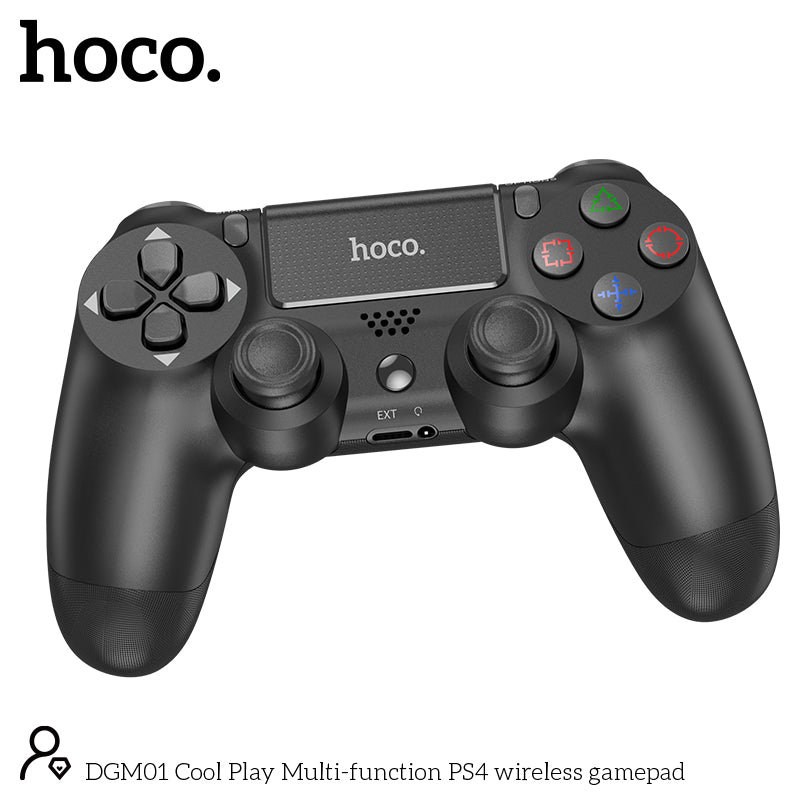 HOCO DGM01 Multifunctional PS4 Wireless Gamepad Black Color - hocotech