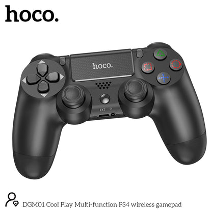 HOCO DGM01 Multifunctional PS4 Wireless Gamepad Black Color - hocotech