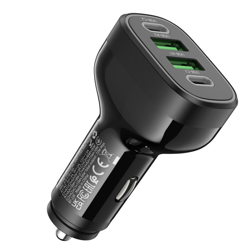 NZ11 Guide PD72W Four Ports (2C2A) Car Charger Black Color - hocotech