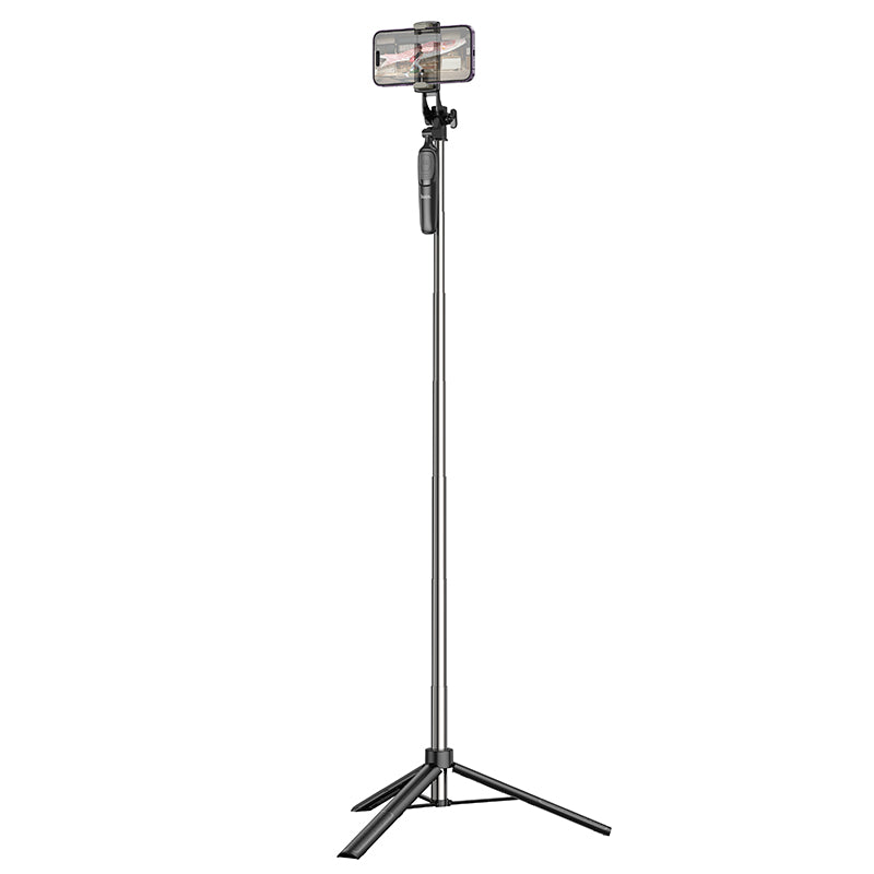 K19 Soul Ultra High Wireless Selfie Stick and Broad Cast Phone Holder Black Color - hocotech