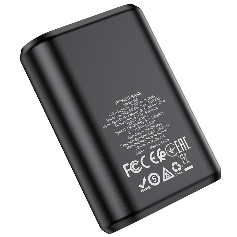 Q3 Mayflower Mini Size PD20W+QC3.0 Power Bank 10000mAh Type-C - hocotech