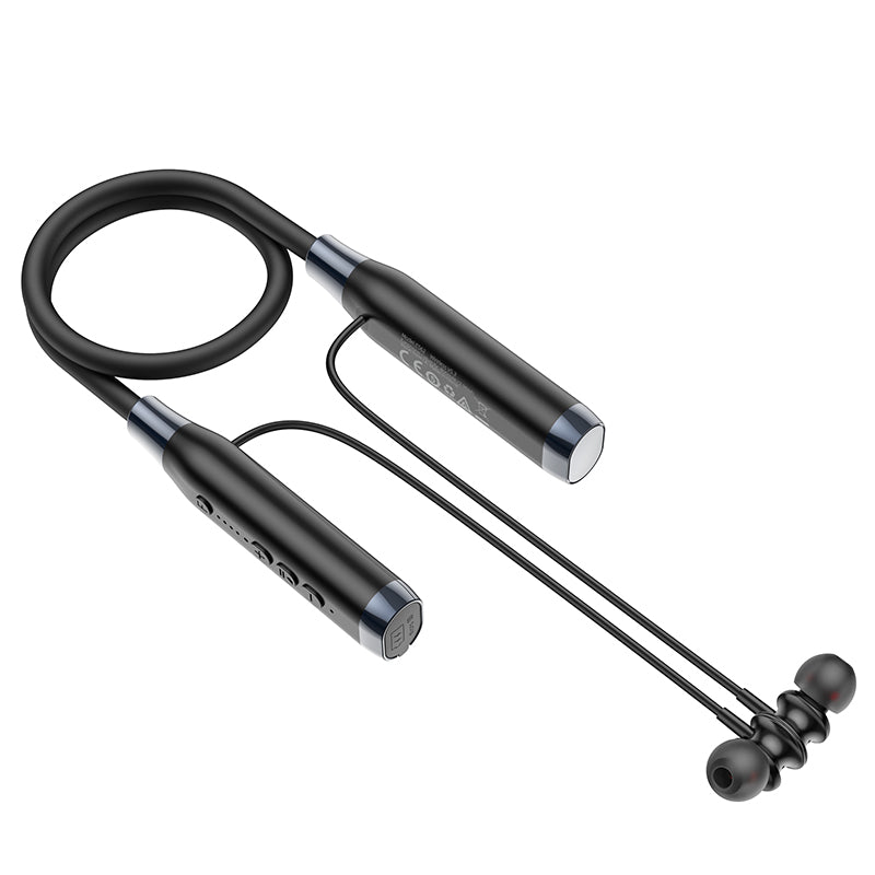 ES62 Pretty Neck-hang Bluetooth Earphones (Black, Silver Color) - hocotech